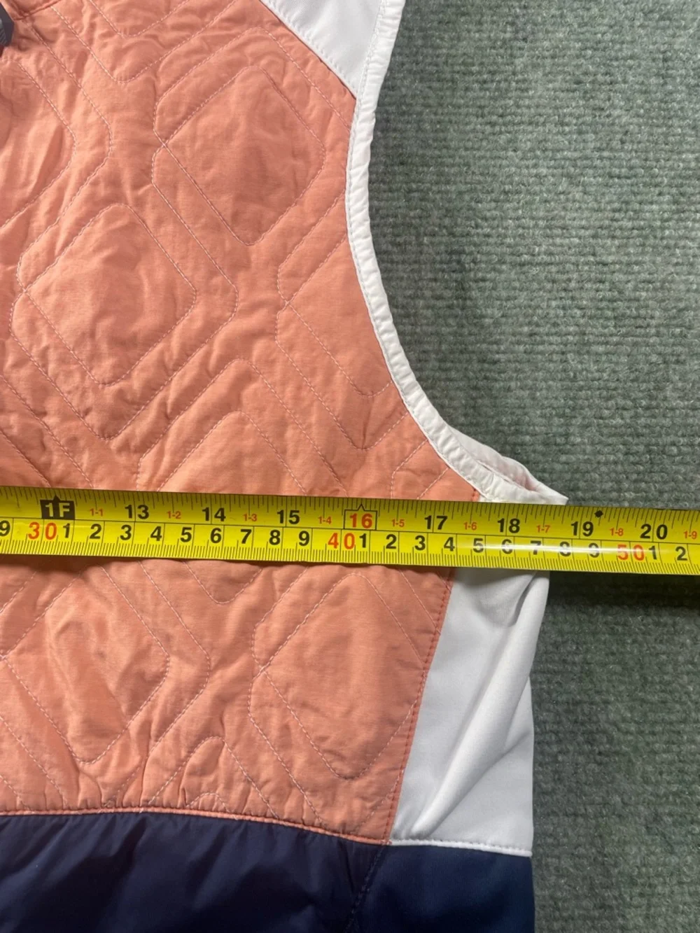 Peter Millar Peach, Navy & White Quilted Vest — Colorblock Style - Picture 7 of 13
